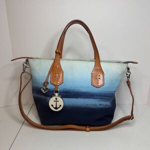 Brighton Spring Refresh Comtempo Bluewater Leather Satchel Purse Coastline Women